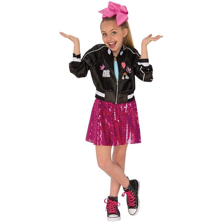 Rubie's JoJo Siwa Bomber Jacket with Skirt and Bow Halloween Cosplay Costume, Small