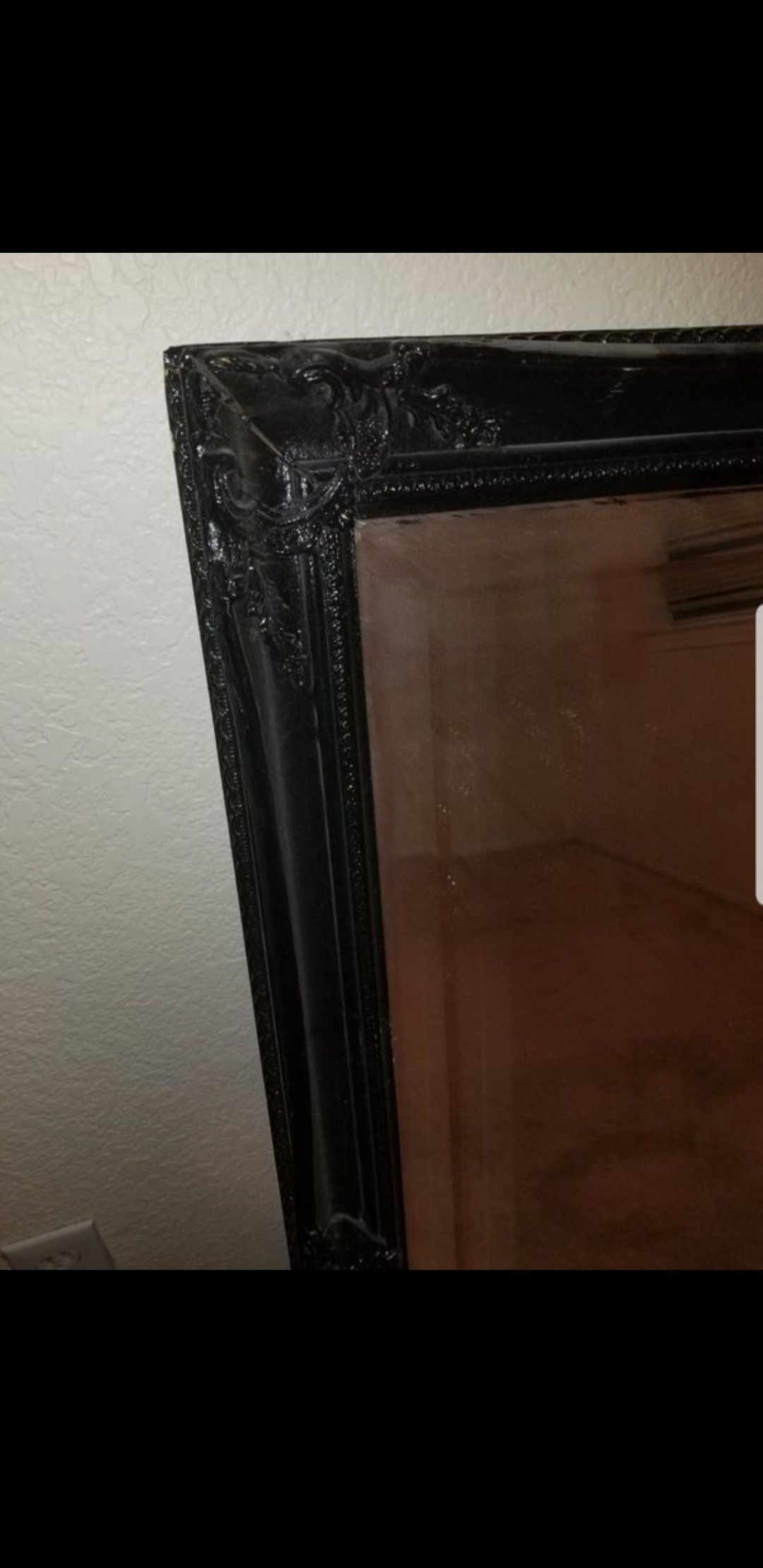 Black antique style mirror main image 0