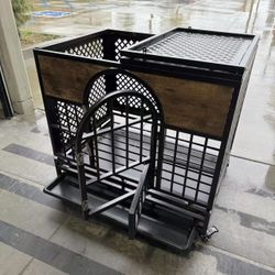 New In Box 35”Lx25”Dx33”H Heavy Duty Powder Coated Metal Dog Cage Crate Sturdy Kennel Pet House With Roller Wheels 