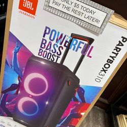 Jbl PartyBox 310 Bluetooth Speaker New - Pay $1 today and pay the rest later -