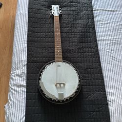 Dean Backwoods 6 String Banjo Natural Guitar