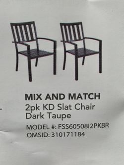 $45 for 2, STYLEWELL Patio Steel KD Slat Chairs, 2 or 4-pack, NEW