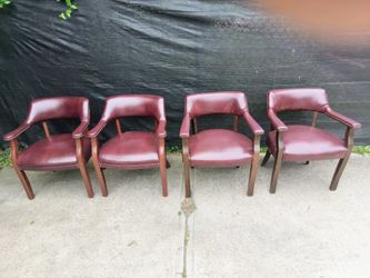 4 Burgundy Office Chairs
