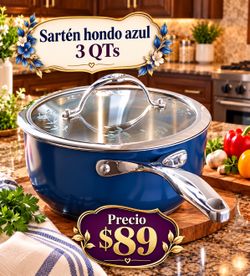 Sartén Hondo Azul Princess House 3qts