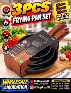 Maifanshi 3-Piece Non-Stick Frying Pan Set