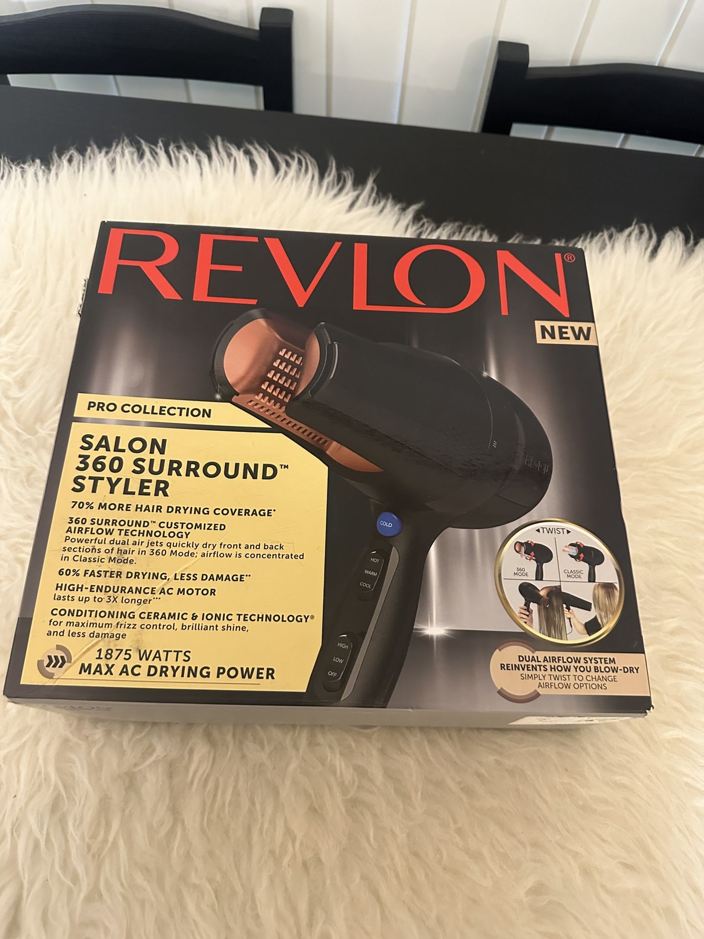 Revlon Pro Collection 1875W 360 Surround Ceramic Hair Dryer, Black