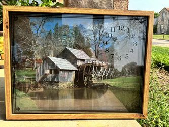 Vintage mill shadow box clock