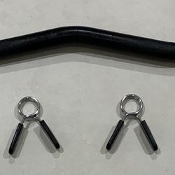 New standard black 47” curl bar with clips for standard 1” plates