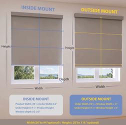 Blackout Blind  48 inches W * 72 inches L