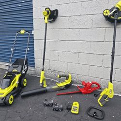 Ryobi 18v Lawnmower + Yard Tools 