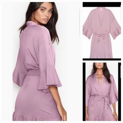 New Victoria Secret Pima Cotton Ruffle Robe Size M/L