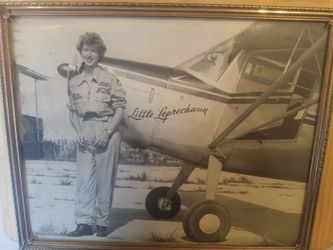 Framed Vintage Black & White Aviation Photo
