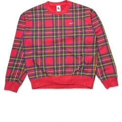 Nike Lab Tartan Check Sweatshirt Trainer NIKE LAB Red