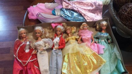 1970's Barbies and lots of clothing