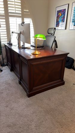 Martin Mount View Executive Desk, Solid Wood, Cherry Finish