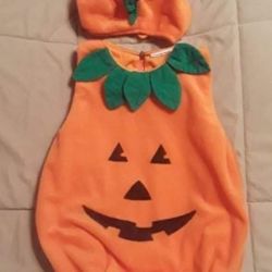 Halloween costume orange pumpkin with cap toddler size 24 months $10 FIRM