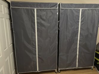Set (2) Freestanding Closets W/Zipped Cover & New Shelf Liners
