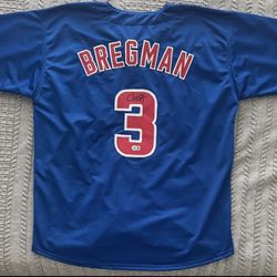 Alex Bregman Signed Chicago Cubs Custom Pro Style Jersey Beckett