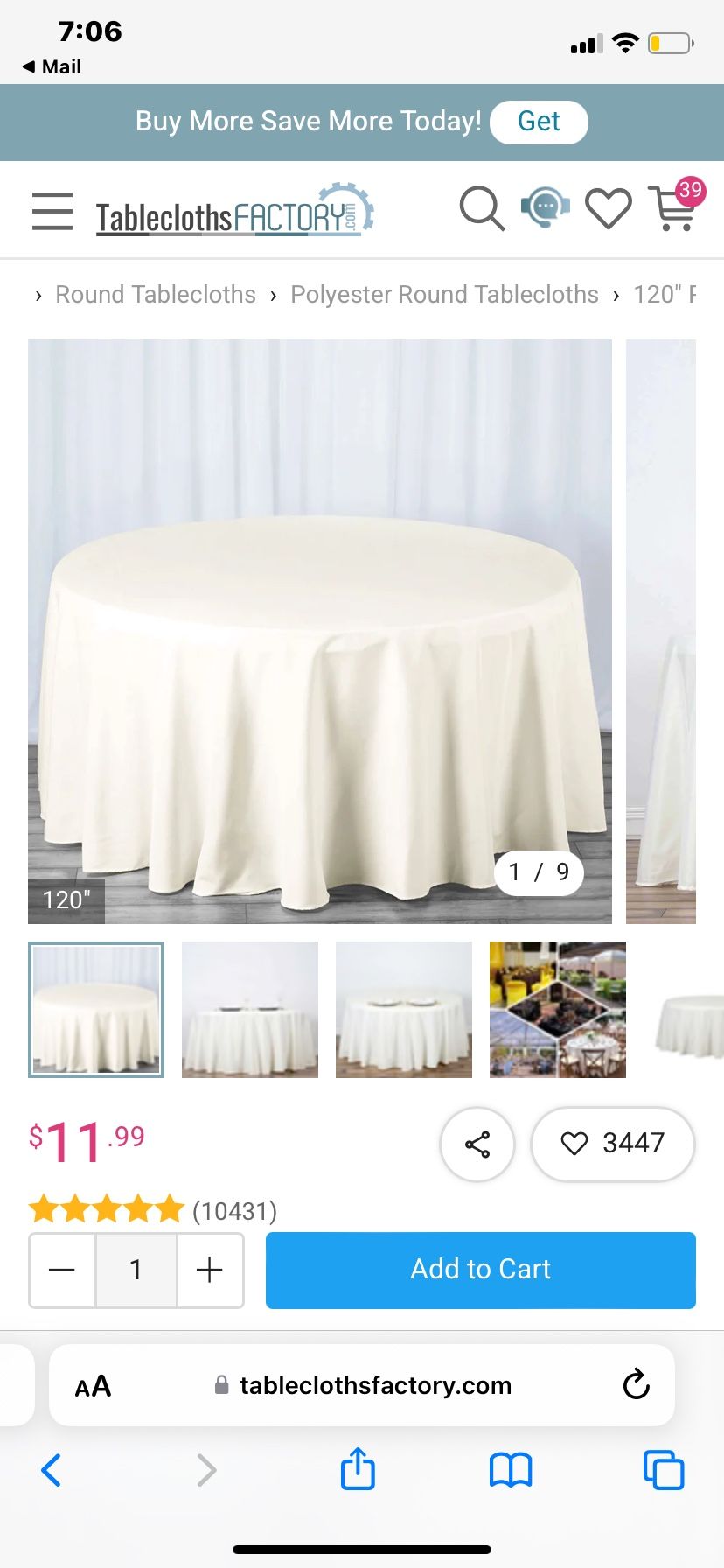 Ivory Table Linens