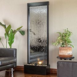 6 ft Zen Mirror Waterfall Fountain Water Fountain Home Decor