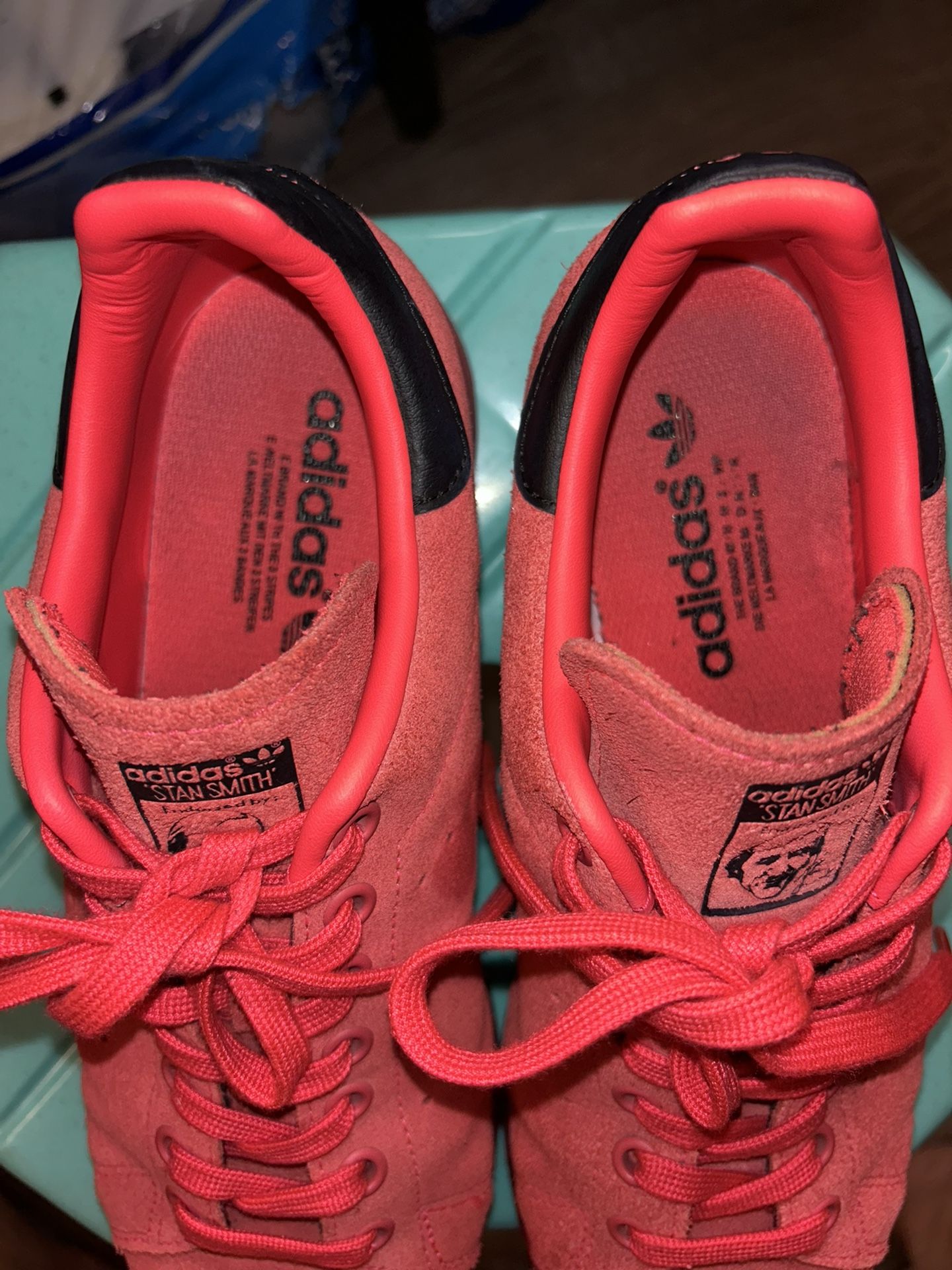 Adidas Original Stan Smith Men's Suede Red Sneakers Trainers Rare Sz