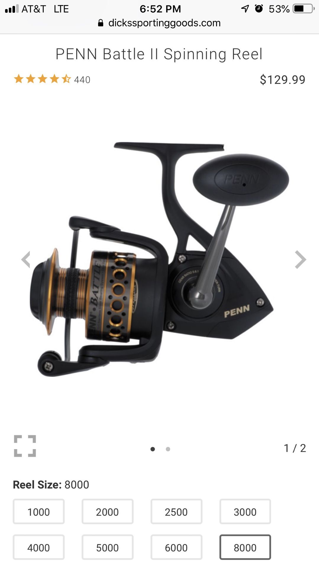 Penn battle ll spinning reel 8000 series ..