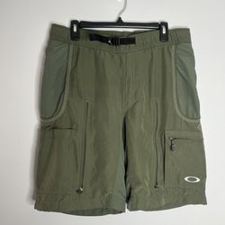 Vintage Y2K Oakley Software Tactical Cargo Shorts Mens Large Green Lined