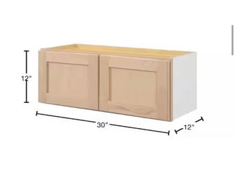 Hampton Bay 30 in. W x 12 in. D x 12 in. H Ready to Assemble Wall Bridge Kitchen Cabinet in Unfinished
