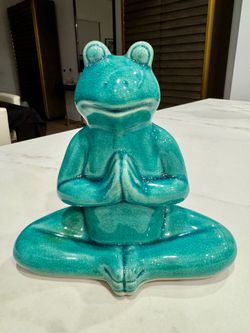 Ceramic yoga frog figurine