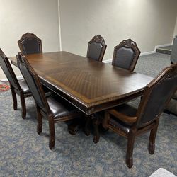 Wood Dining Table 6 Chairs