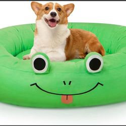 ROMROL Green Frog Dog Bed, 30 * 30inch Warming Cozy Soft Round Bed for  Dogs NEW