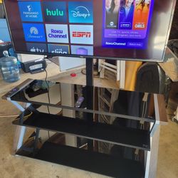 50" Smart Tv With New Smoke Glass TV Stand