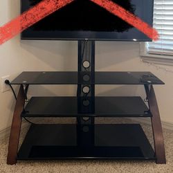 3 Tiered Glass And Wood TV Stand