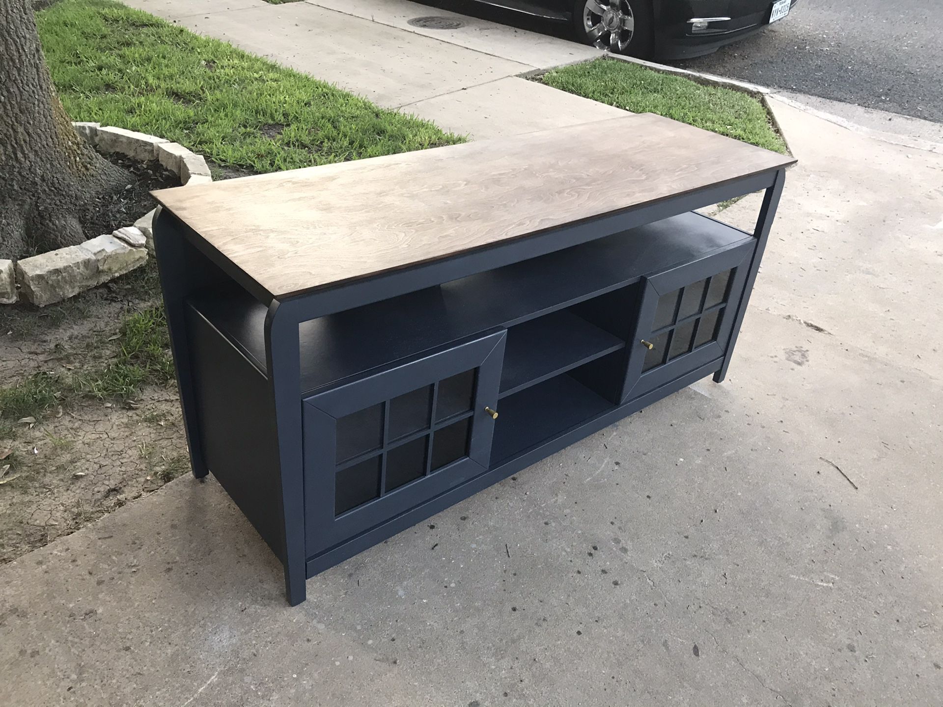 DELIVERY AVAILABLE Charcoal gray farmhouse tv stand / console table