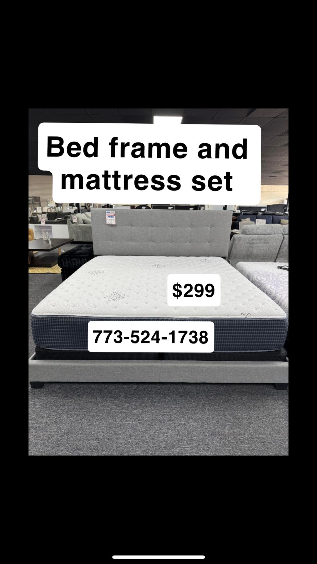 Bed Frame Headboard With Mattress And Box Spring $299 Only