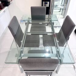 Glass Dining Table Set 