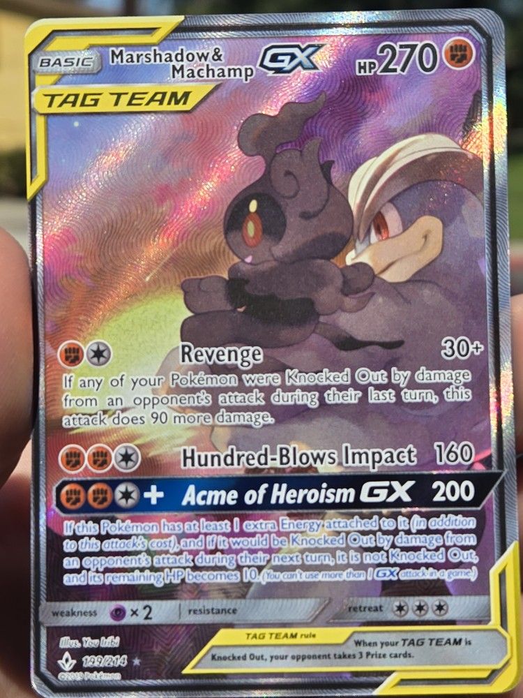 Marshadow & Machamp Tag Team Gx Pokémon Card