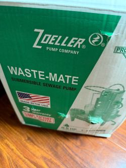 Zoeller sump pump NEW