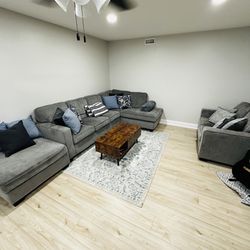 Sectional Couch, Loveseat, And Ottoman Set