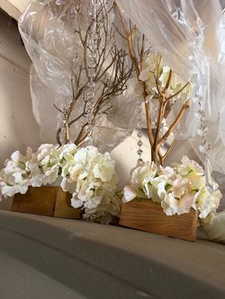 Quinceañera Gold Manzanita Branch Wedding Centerpieces with Flowers