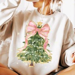 Women’s Khaki Christmas Tree Bow Sweater Pullover Size 6 (M)