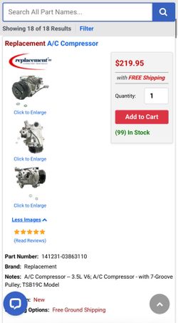 Lexus ES350 A/C Compressor