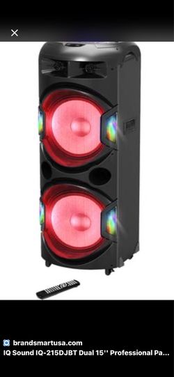 IQ Sound IQ-215DJBT 15” Bluetooth Party Speaker on Wheels – Excellent Condition