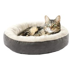 Love's Cabin Round Donut Cat And Dog Cushion Bed, 23in Pet Bed For Cats Or Small Dogs, Anti-Slip & Water-Resistant Bottom