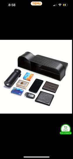 Carbon Fiber Pattern Cup And Accessory Holder For Car Seat (Right Side) 