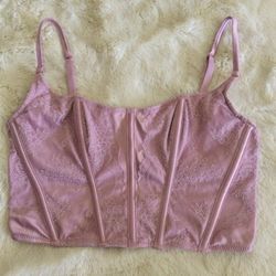 Primark pink lavender bustier corset bra top size medium