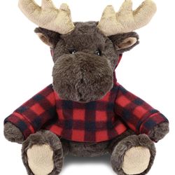 DolliBu Moose with Red Plaid Hoodie