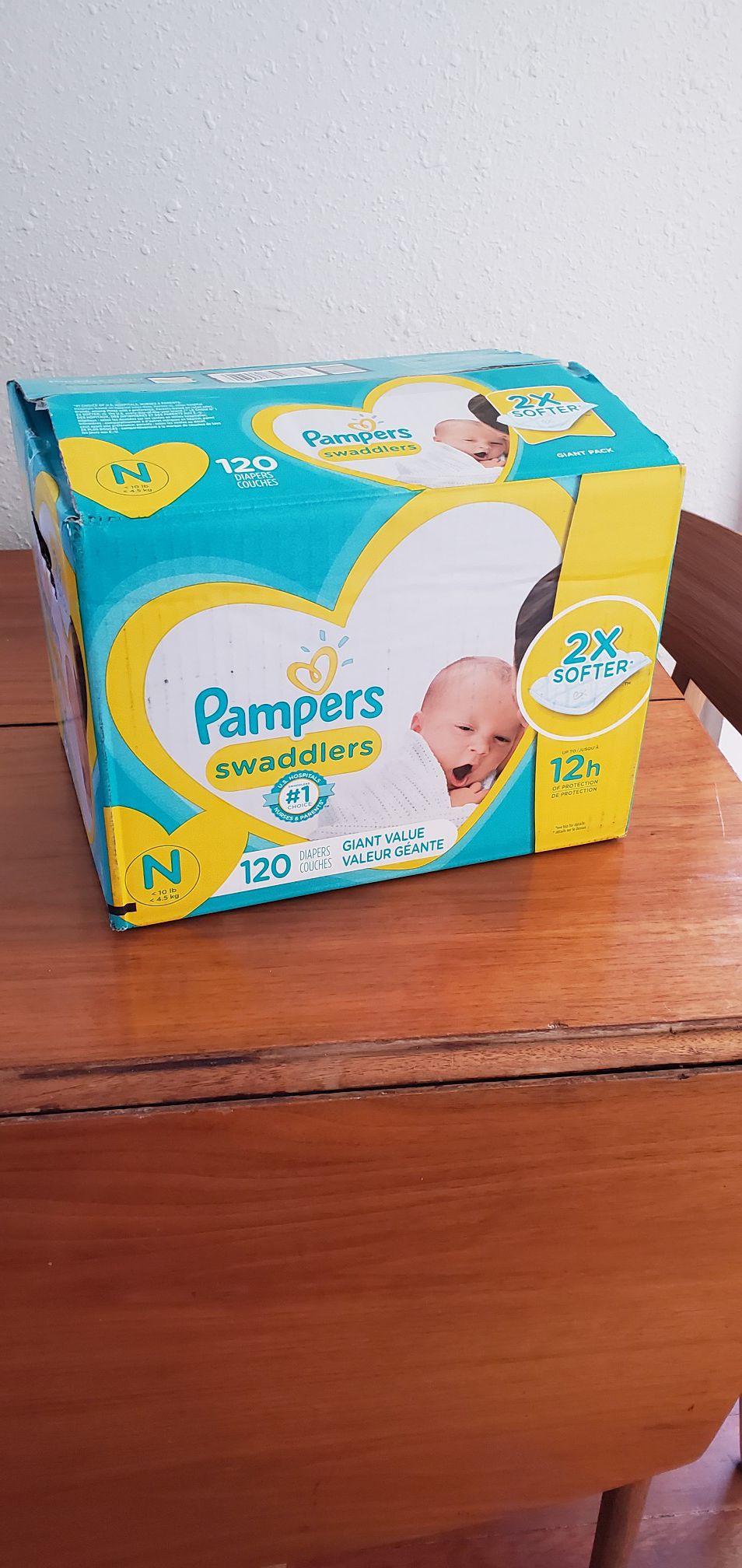 Pampers Swaddlers Newborn Diapers Size N 120 count