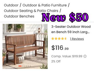New wooden bench