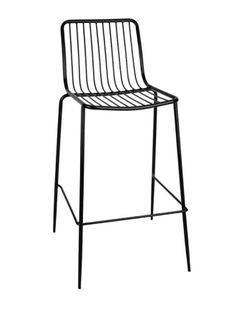 Slope Outdoor/ Indoor Black Steel Wire Bar Stools